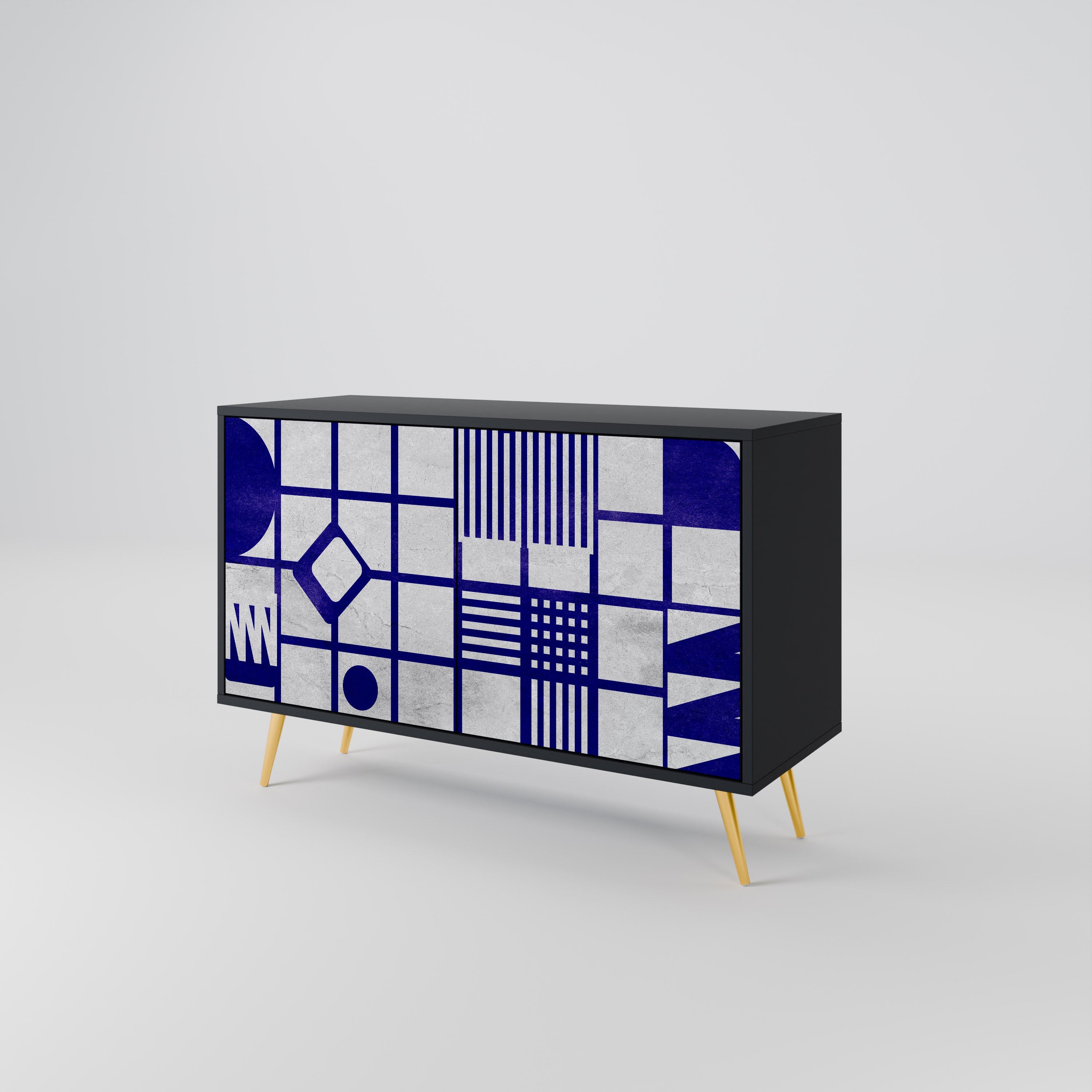 THE RIGHT PLACES Aparador de 2 Portas em Acabamento Preto