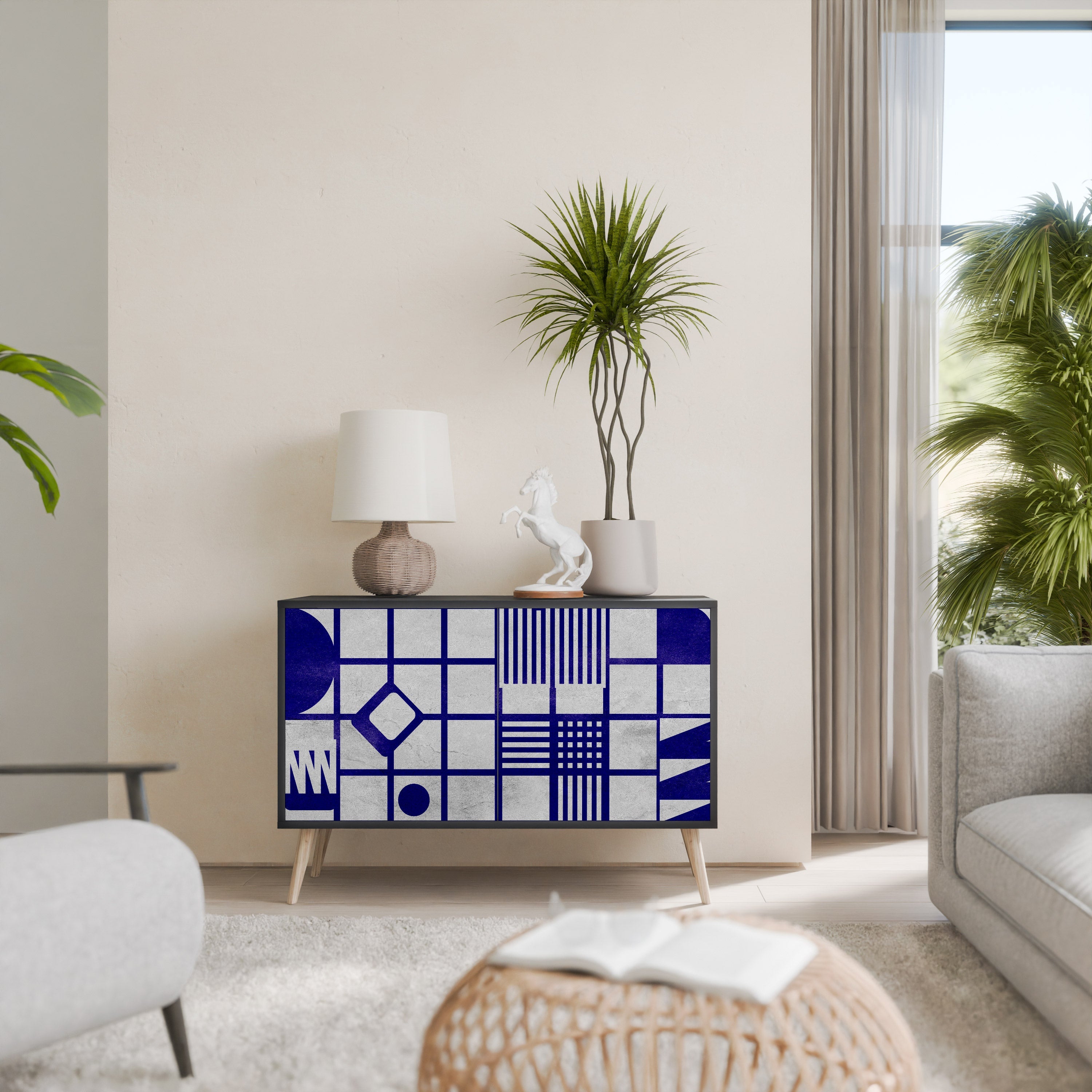 THE RIGHT PLACES Aparador de 2 Portas em Acabamento Preto