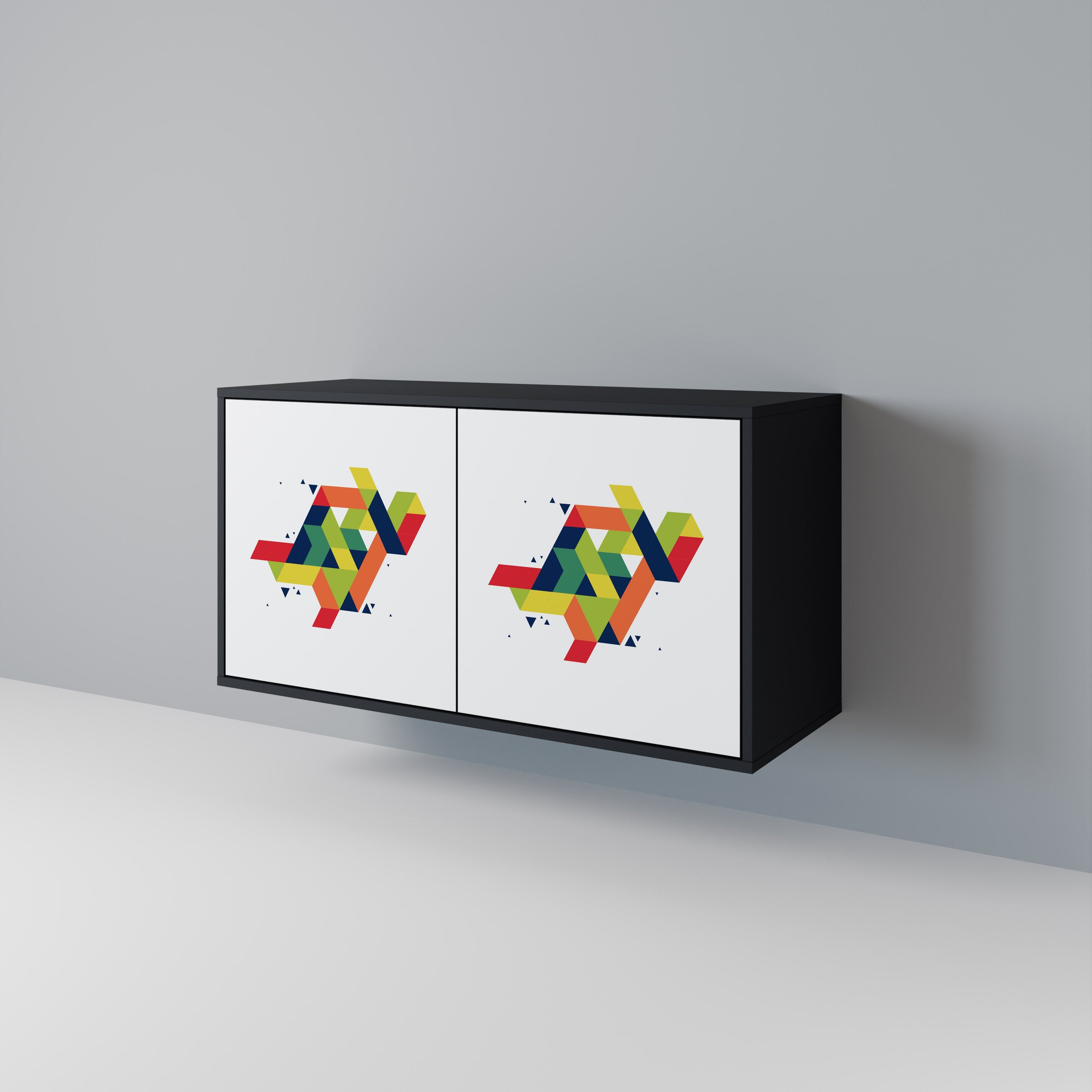 FUTURE SIGN 2-Door Sideboard in Black Finish