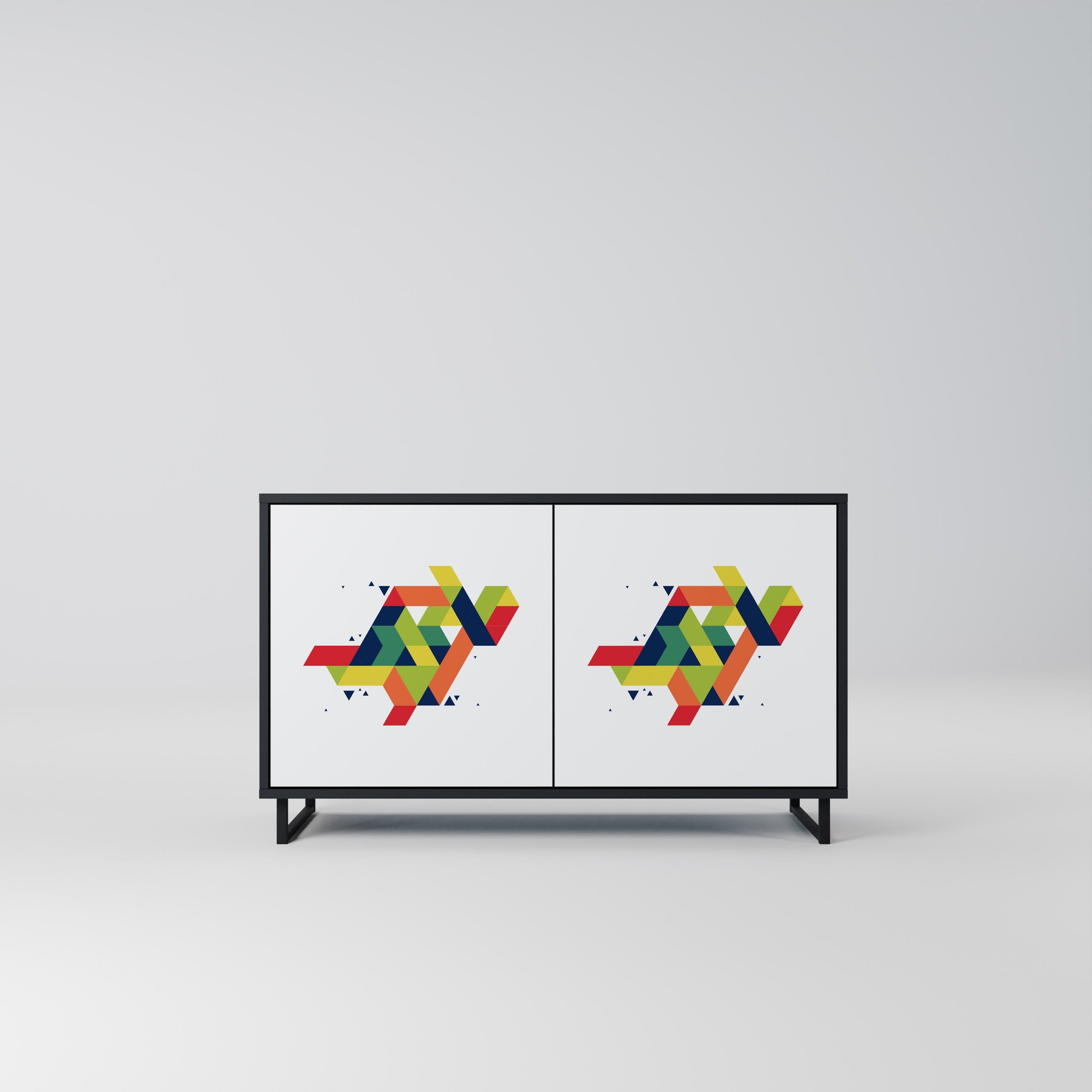 FUTURE SIGN Aparador de 2 Portas em Acabamento Preto