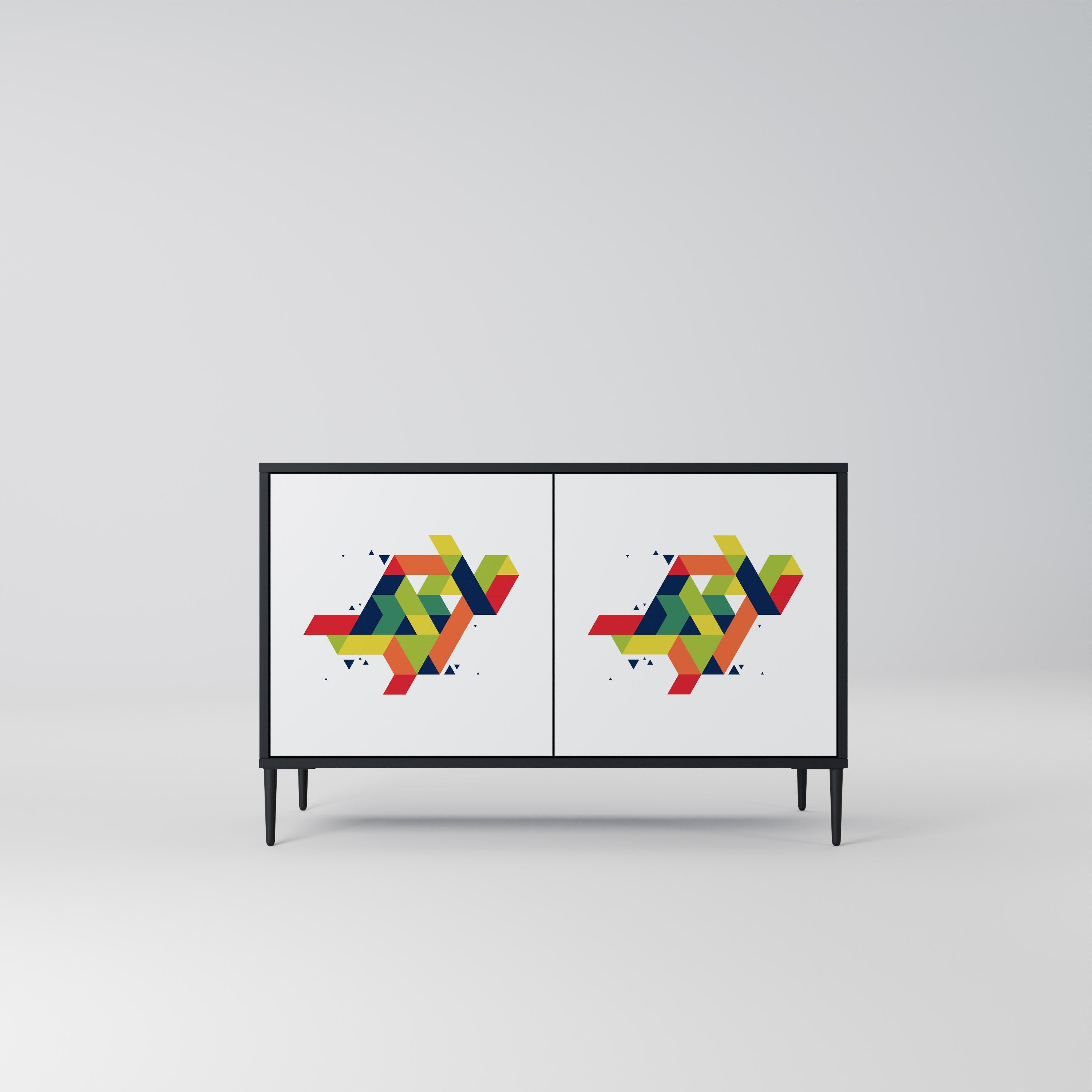 FUTURE SIGN Aparador de 2 Portas em Acabamento Preto