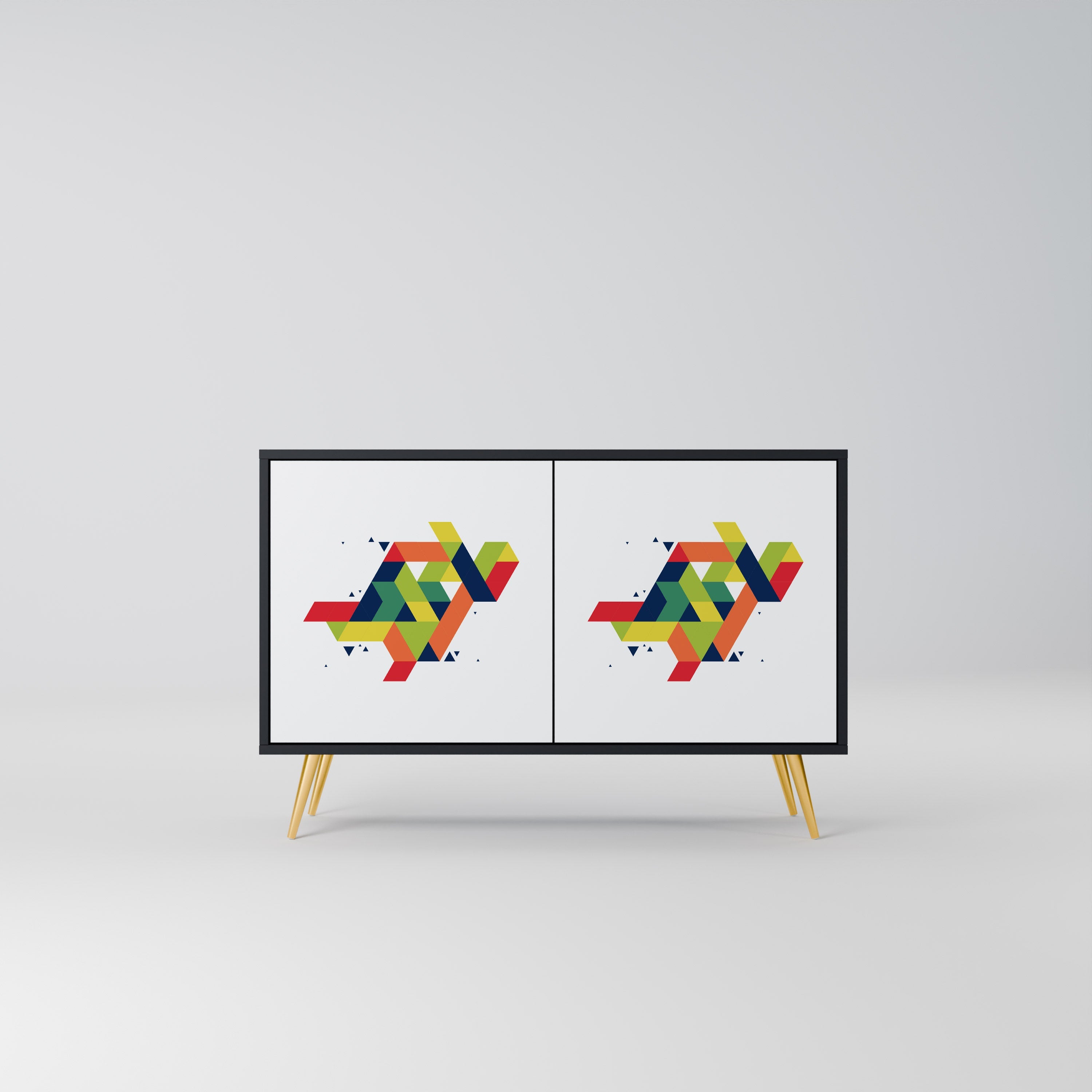 FUTURE SIGN Aparador de 2 Portas em Acabamento Preto