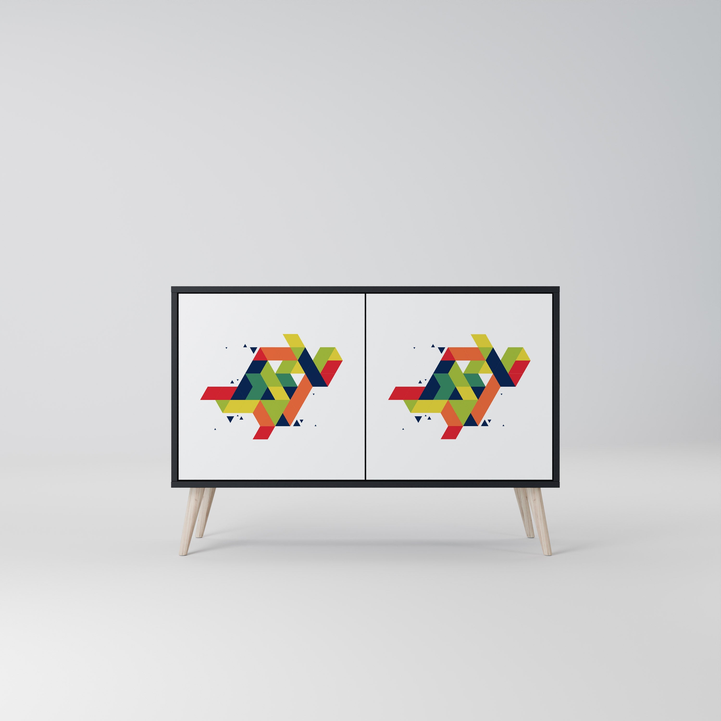 FUTURE SIGN Aparador de 2 Portas em Acabamento Preto