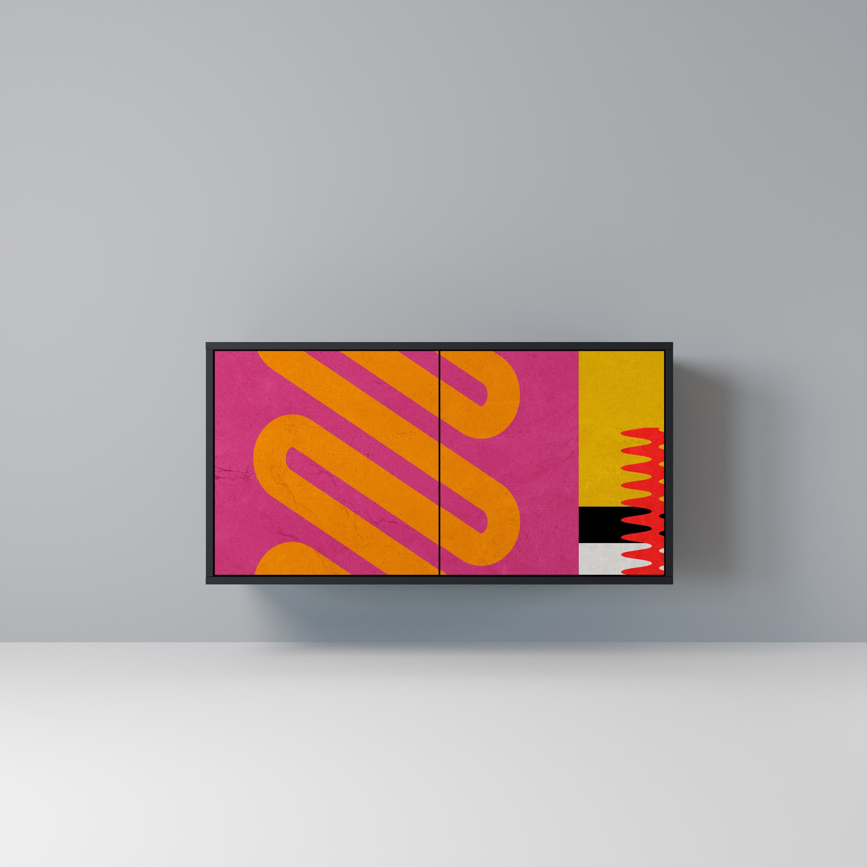 VIVID ART Aparador de 2 Portas em Acabamento Preto