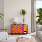 VIVID ART Aparador de 2 Portas em Acabamento Preto