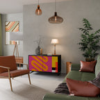 VIVID ART Aparador de 2 Portas em Acabamento Preto