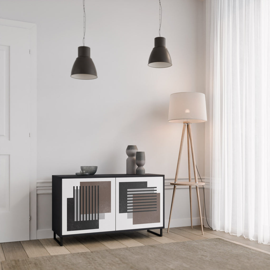 SHADOW SYNCHRONY Aparador de 2 Portas em Acabamento Preto