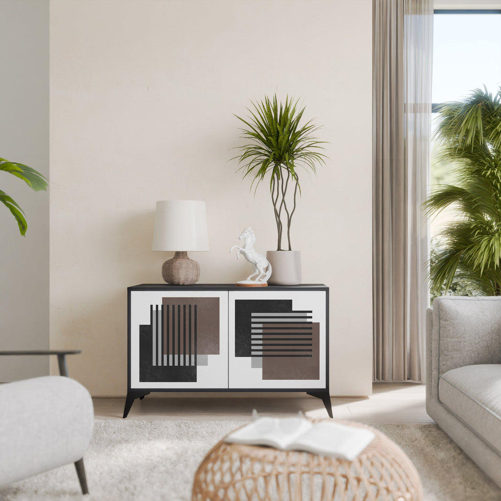 SHADOW SYNCHRONY Aparador de 2 Portas em Acabamento Preto