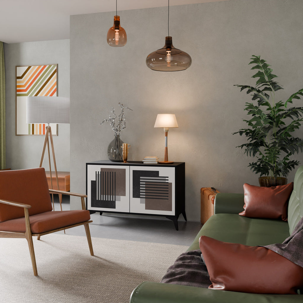 SHADOW SYNCHRONY Aparador de 2 Portas em Acabamento Preto