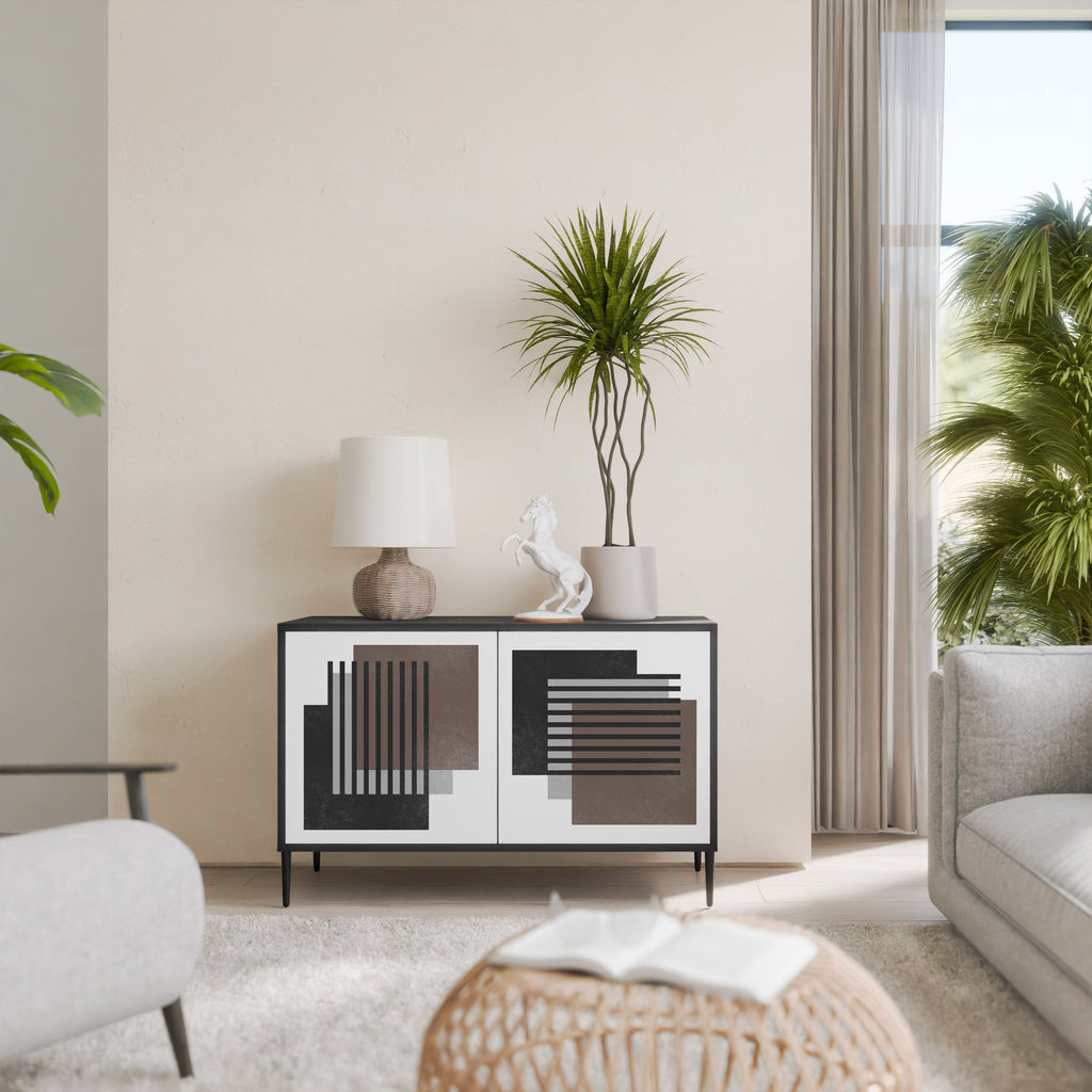 SHADOW SYNCHRONY Aparador de 2 Portas em Acabamento Preto