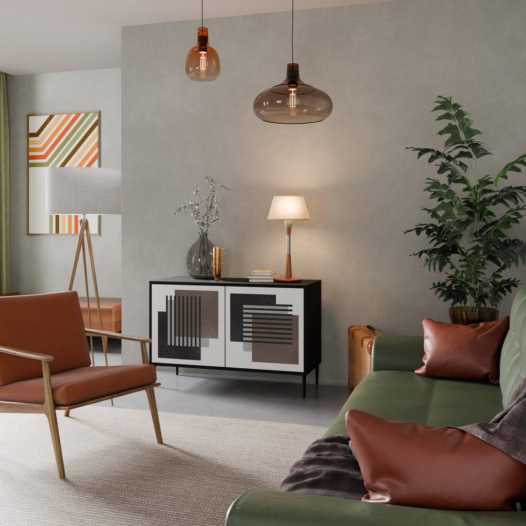 SHADOW SYNCHRONY Aparador de 2 Portas em Acabamento Preto