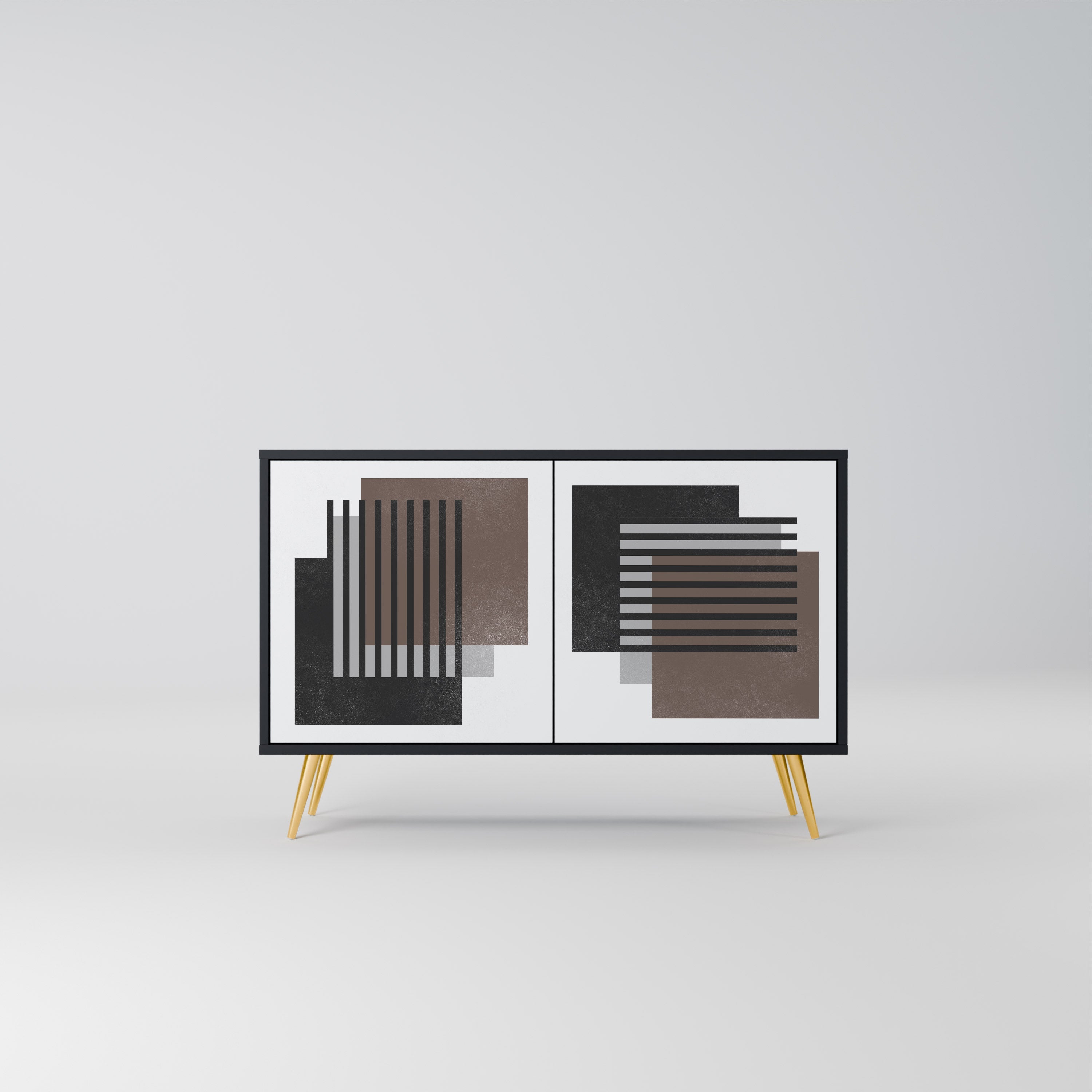 SHADOW SYNCHRONY Aparador de 2 Portas em Acabamento Preto