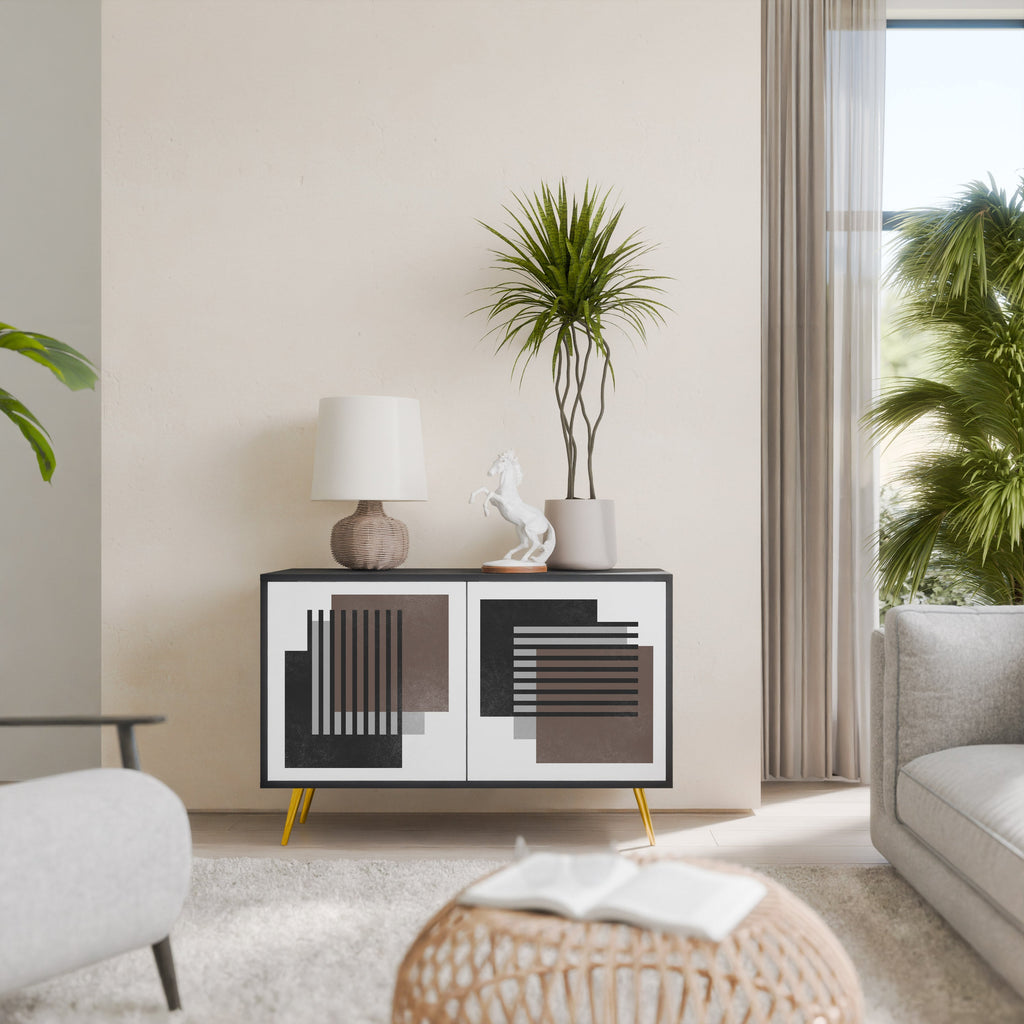 SHADOW SYNCHRONY Aparador de 2 Portas em Acabamento Preto