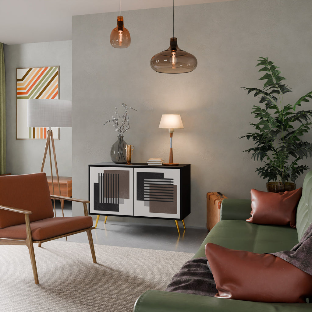 SHADOW SYNCHRONY Aparador de 2 Portas em Acabamento Preto