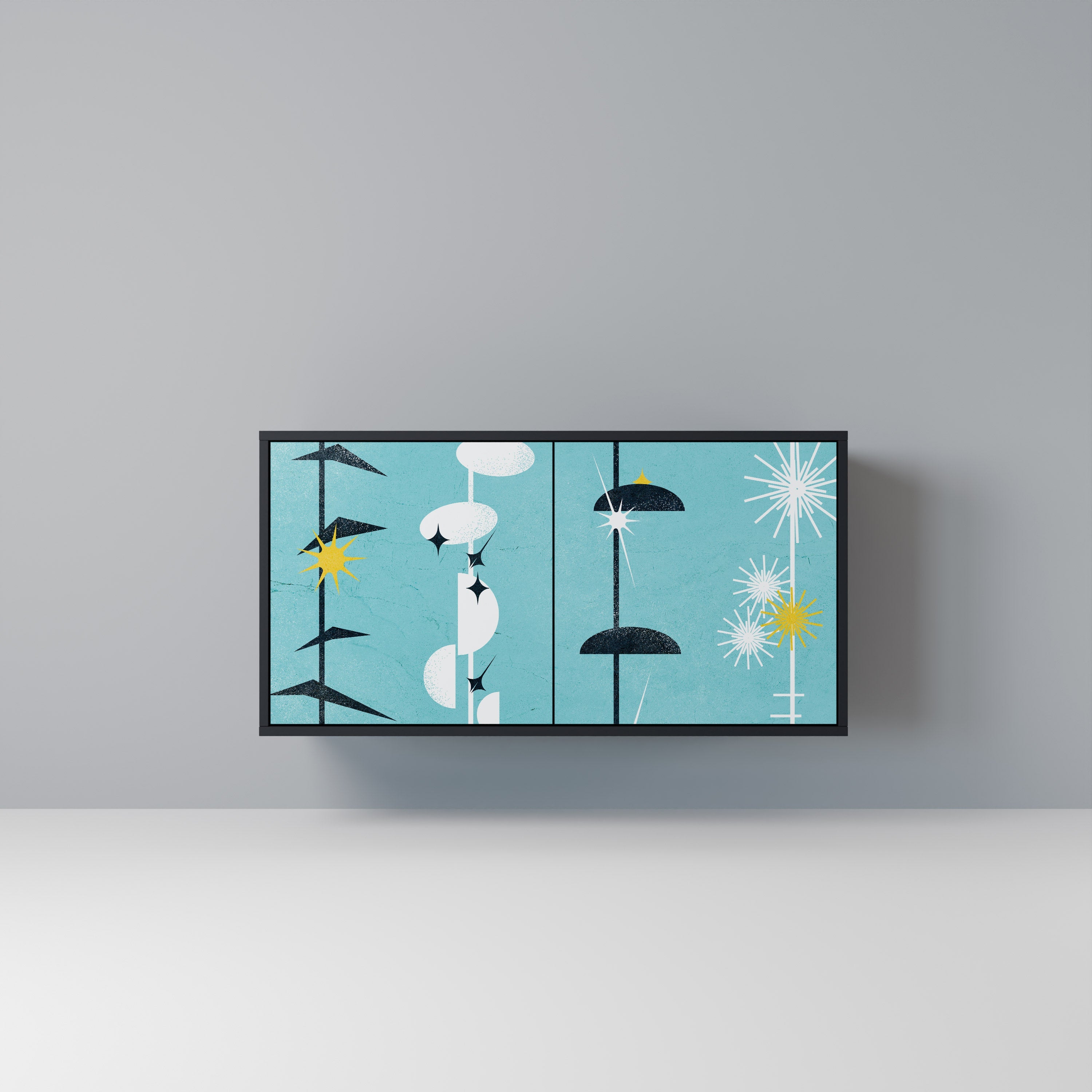 PATHS TO HAPPINESS Aparador de 2 Portas em Acabamento Preto