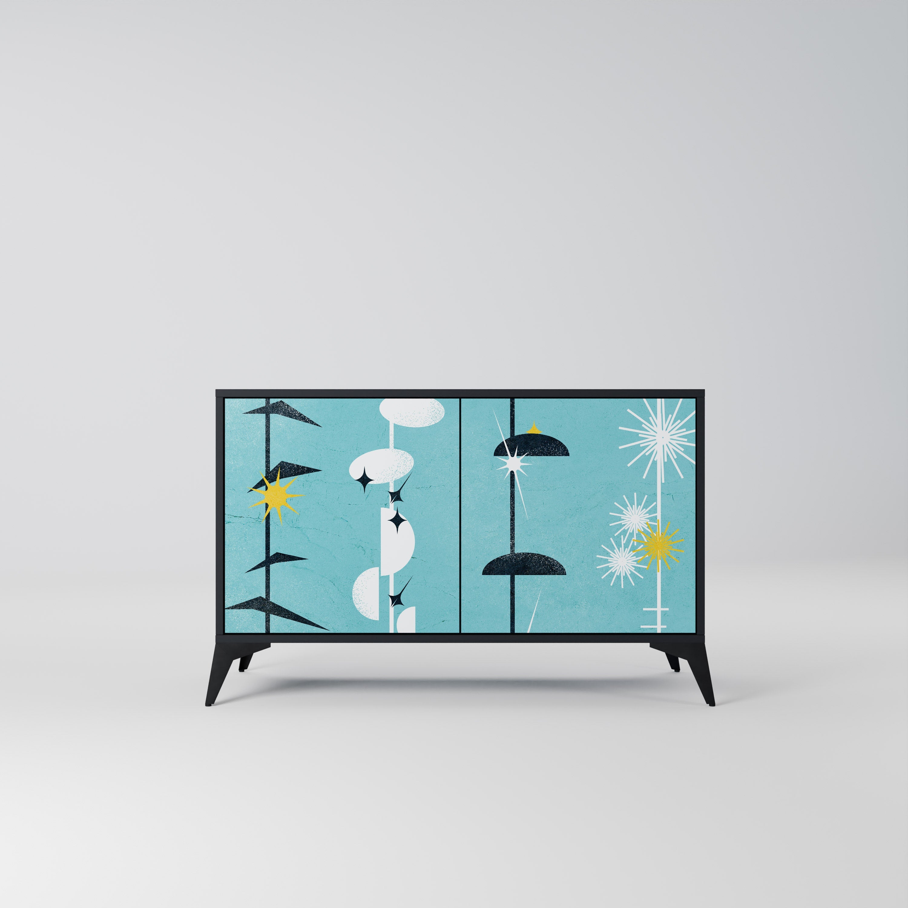 PATHS TO HAPPINESS Aparador de 2 Portas em Acabamento Preto