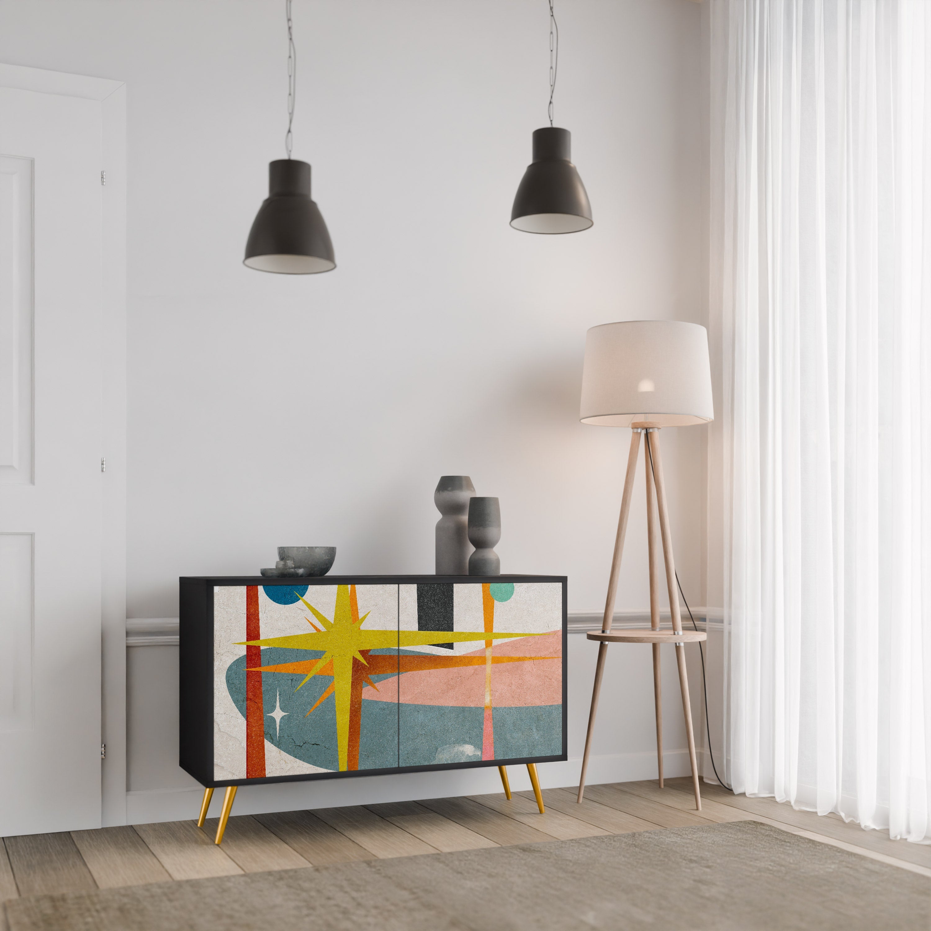 INTERSTELLAR VIBES 2-Door Sideboard in Black Finish
