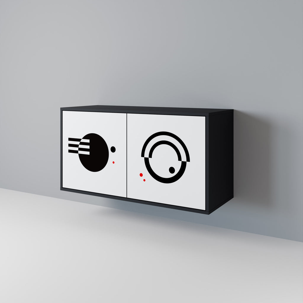 BLACK AND WHITE COMBINATION 2-Door Sideboard in Black Finish