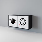 BLACK AND WHITE COMBINATION 2-Door Sideboard in Black Finish