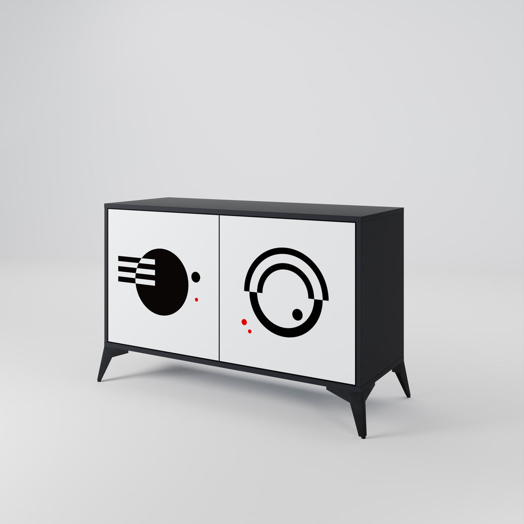 BLACK AND WHITE COMBINATION 2-Door Sideboard in Black Finish
