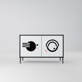 BLACK AND WHITE COMBINATION 2-Door Sideboard in Black Finish