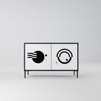 BLACK AND WHITE COMBINATION 2-Door Sideboard in Black Finish
