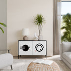 BLACK AND WHITE COMBINATION 2-Door Sideboard in Black Finish