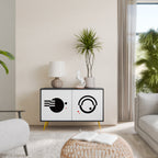 BLACK AND WHITE COMBINATION 2-Door Sideboard in Black Finish