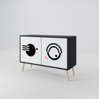 BLACK AND WHITE COMBINATION 2-Door Sideboard in Black Finish