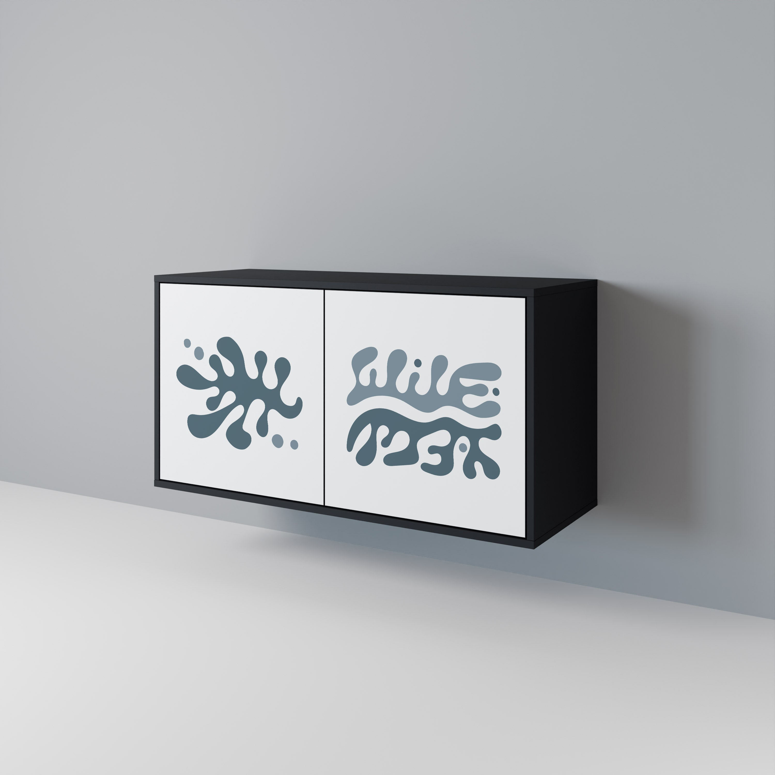 WONDERLAND VEGETATION Aparador de 2 Portas em Acabamento Preto