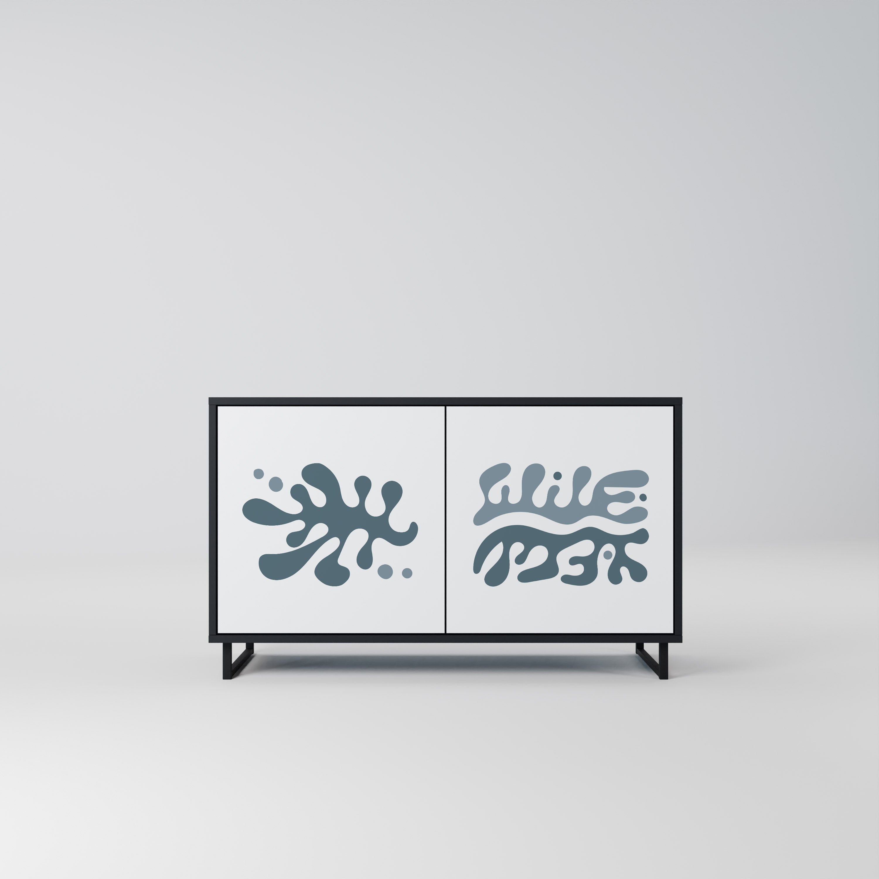 WONDERLAND VEGETATION Aparador de 2 Portas em Acabamento Preto