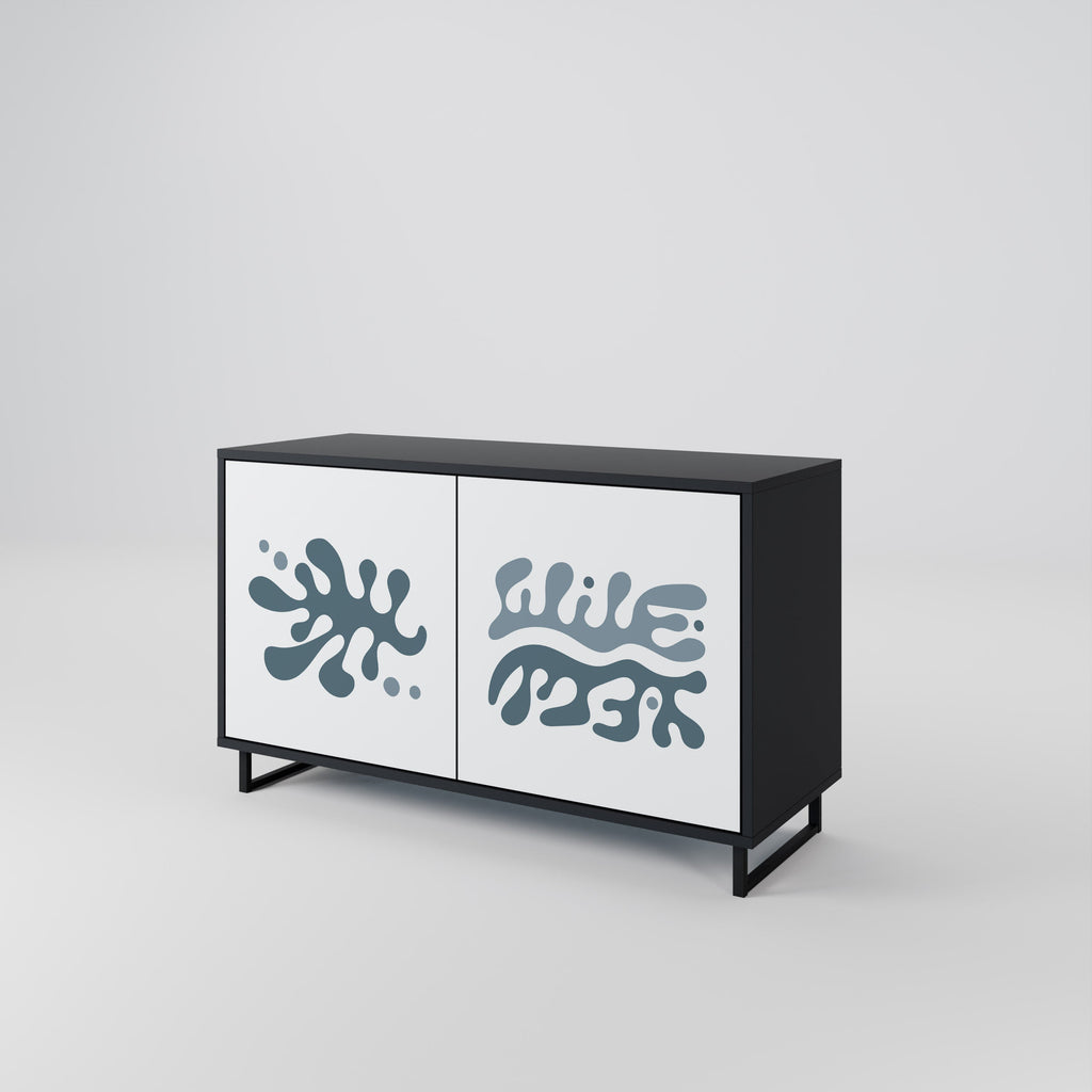 WONDERLAND VEGETATION Aparador de 2 Portas em Acabamento Preto