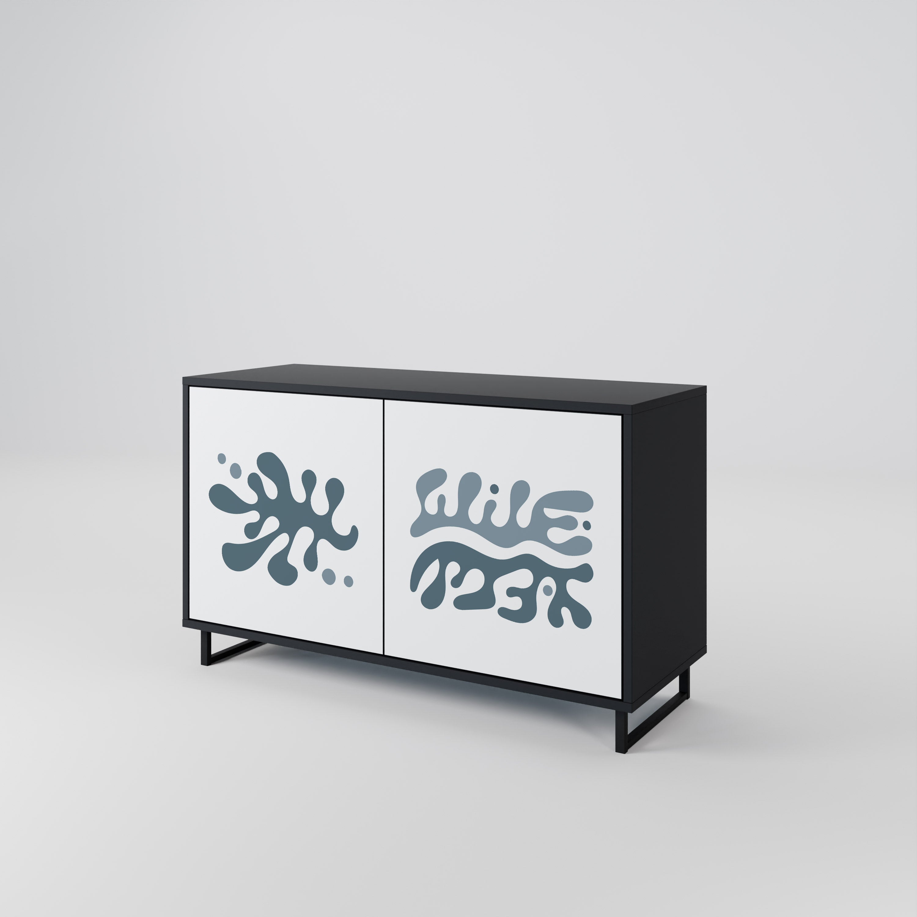 WONDERLAND VEGETATION Aparador de 2 Portas em Acabamento Preto