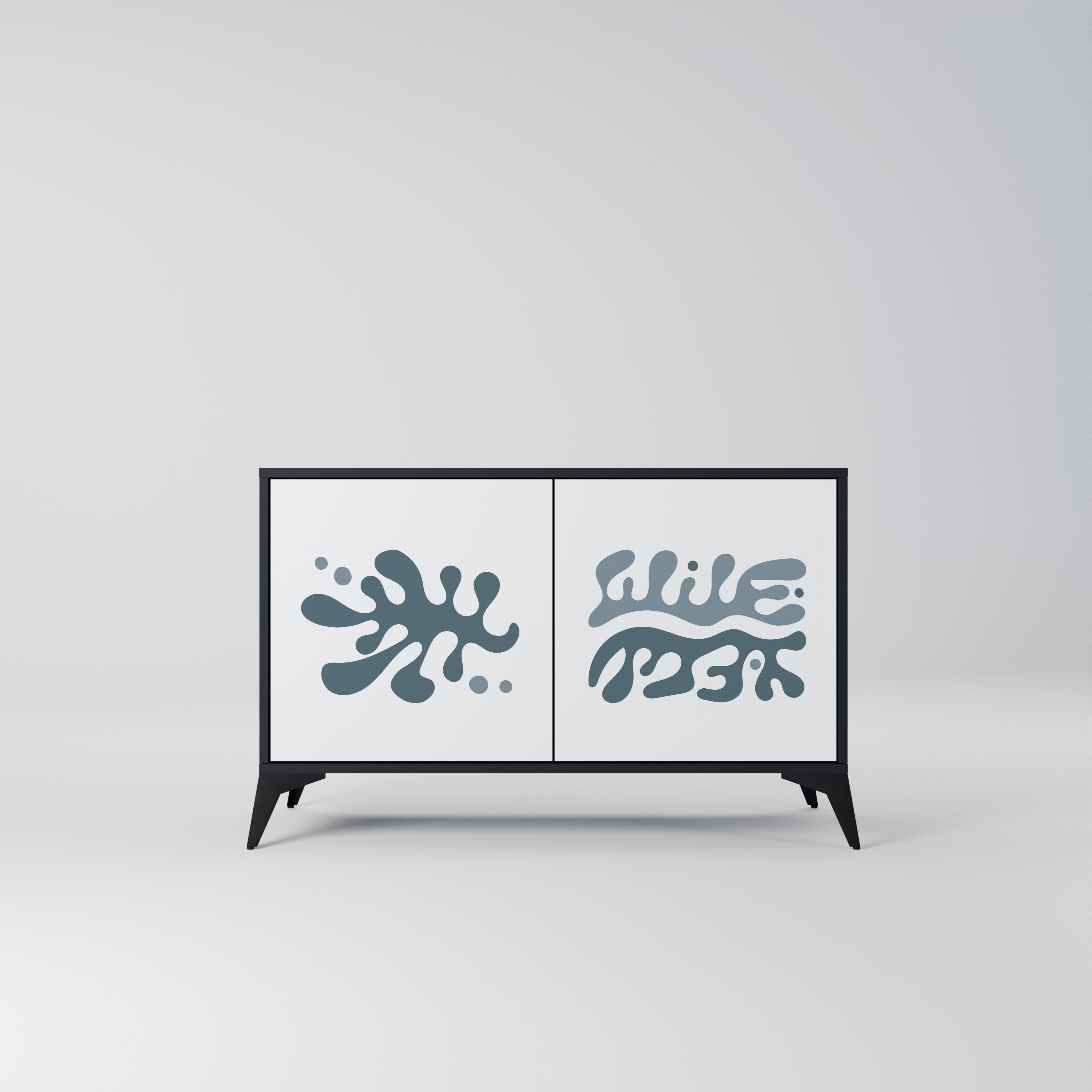 WONDERLAND VEGETATION Aparador de 2 Portas em Acabamento Preto