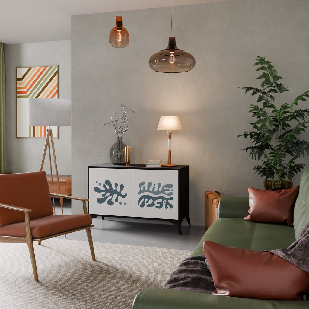 WONDERLAND VEGETATION Aparador de 2 Portas em Acabamento Preto