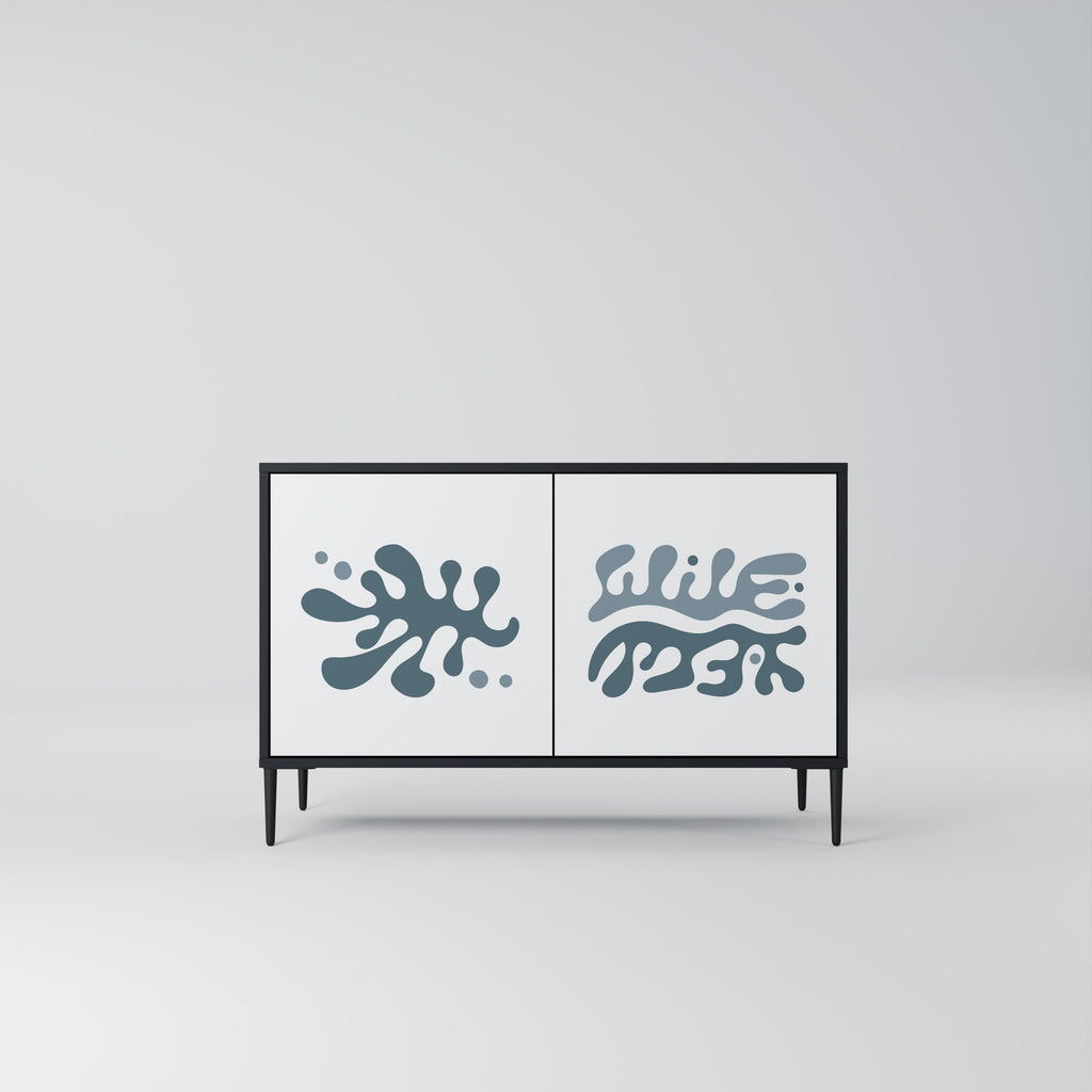 WONDERLAND VEGETATION Aparador de 2 Portas em Acabamento Preto