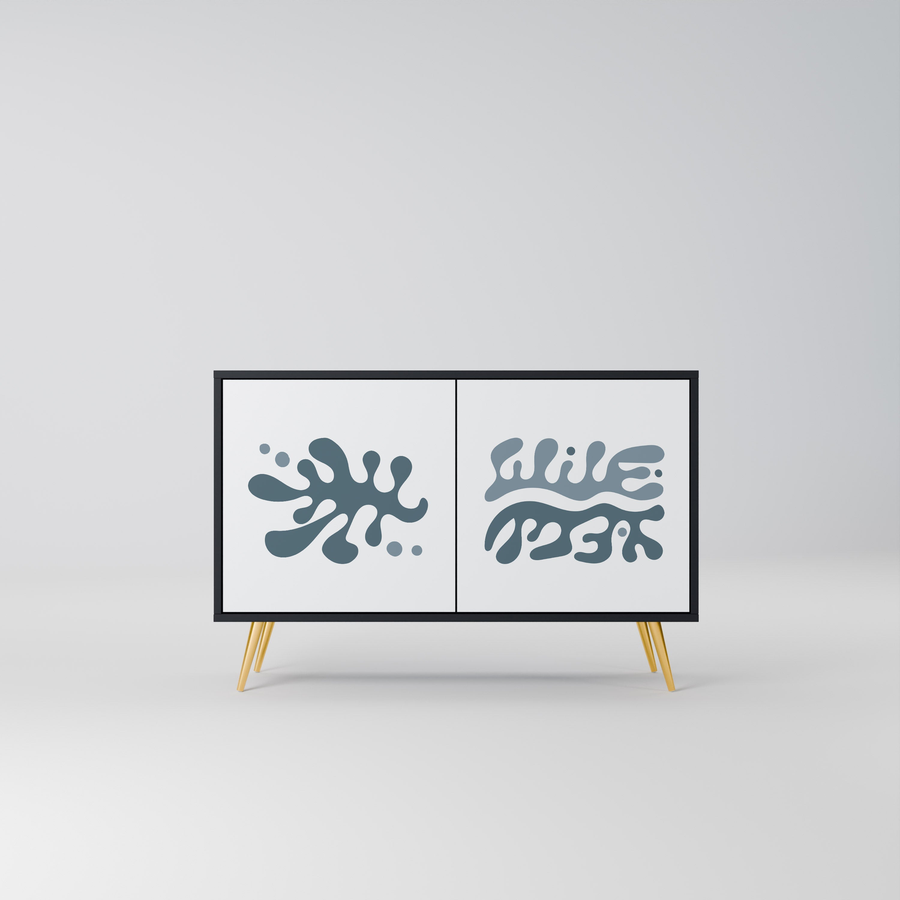 WONDERLAND VEGETATION Aparador de 2 Portas em Acabamento Preto