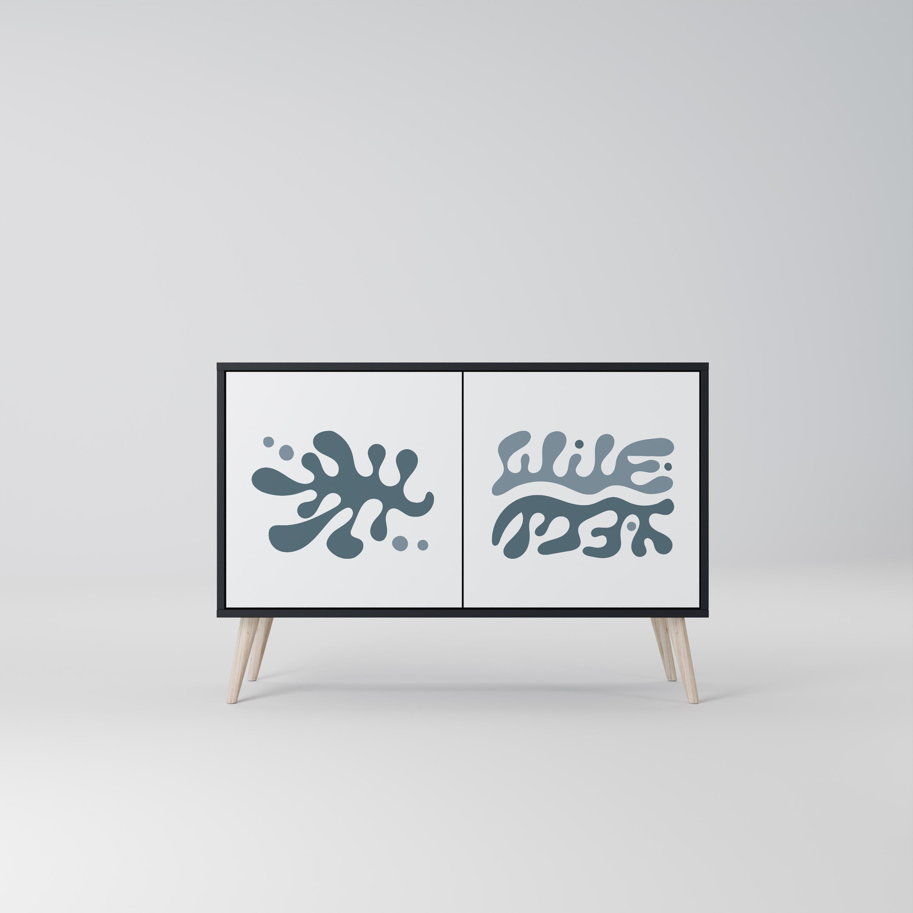 WONDERLAND VEGETATION Aparador de 2 Portas em Acabamento Preto