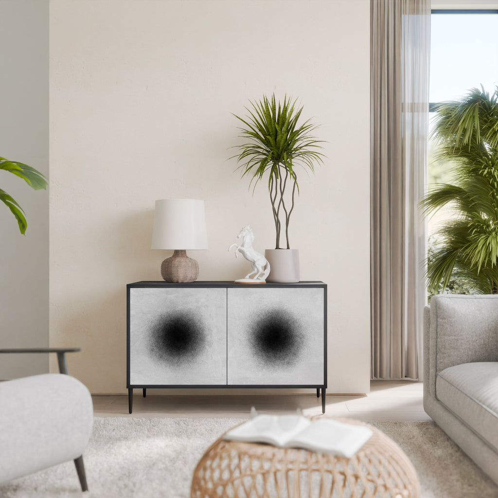 BLACK HOLE Aparador de 2 Portas em Acabamento Preto