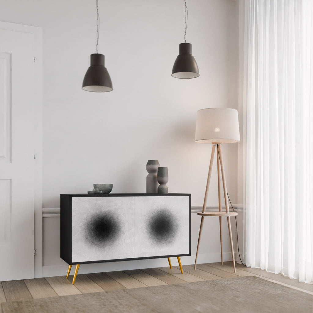 BLACK HOLE Aparador de 2 Portas em Acabamento Preto