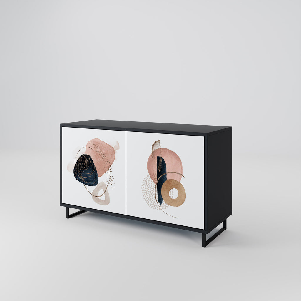 COLORFUL SHAPES Aparador de 2 Portas em Acabamento Preto