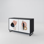 COLORFUL SHAPES Aparador de 2 Portas em Acabamento Preto