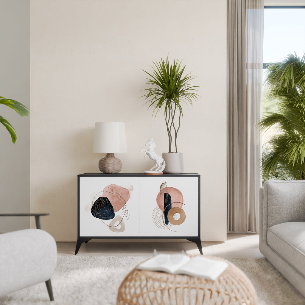 COLORFUL SHAPES Aparador de 2 Portas em Acabamento Preto