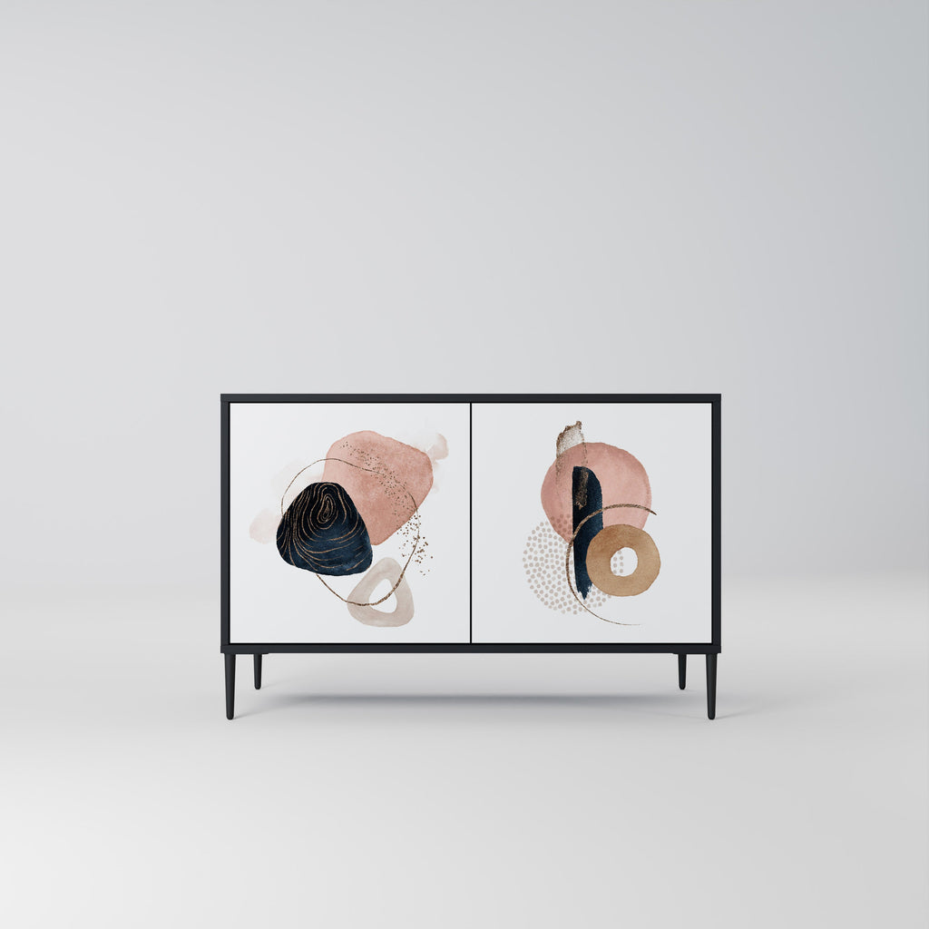 COLORFUL SHAPES Aparador de 2 Portas em Acabamento Preto