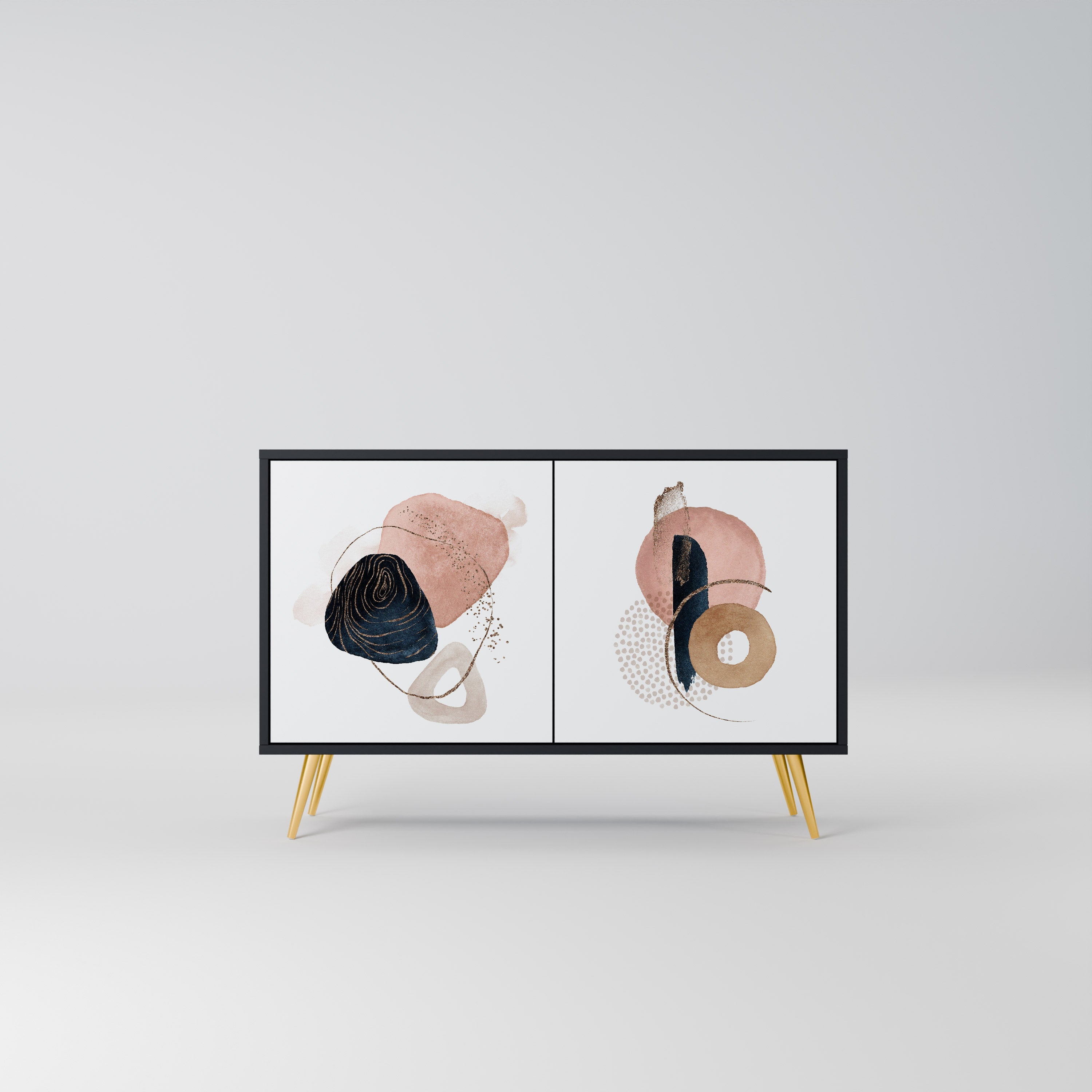 COLORFUL SHAPES Aparador de 2 Portas em Acabamento Preto