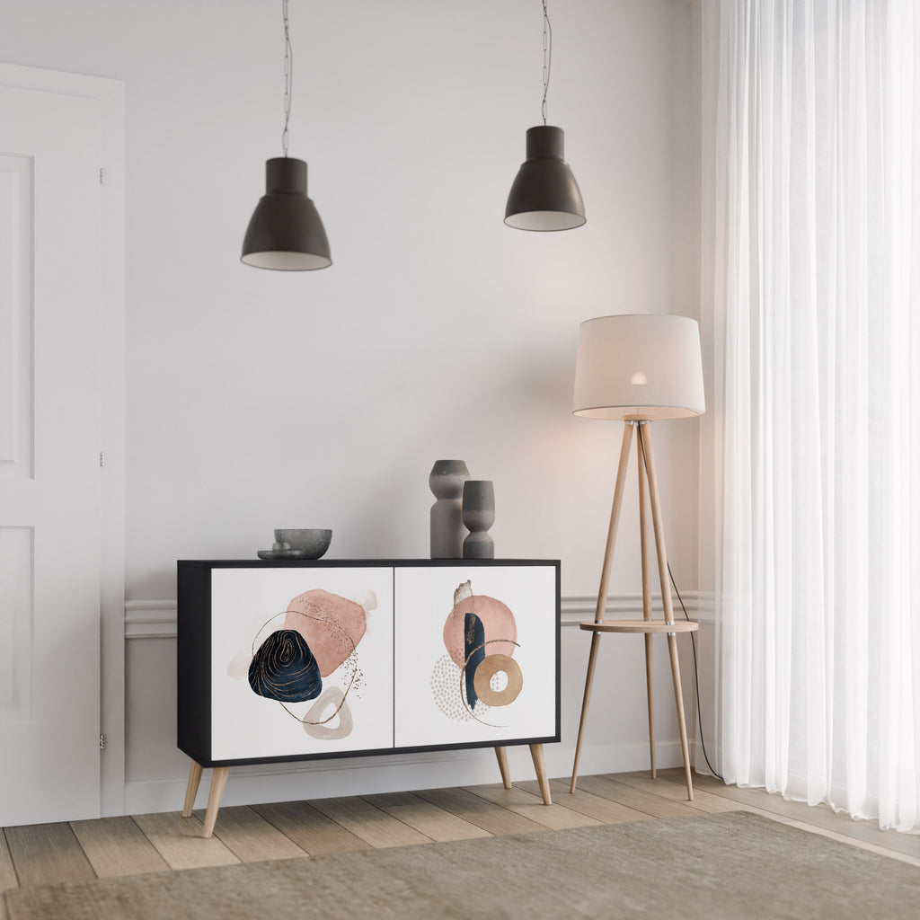 COLORFUL SHAPES Aparador de 2 Portas em Acabamento Preto