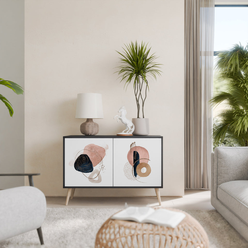 COLORFUL SHAPES Aparador de 2 Portas em Acabamento Preto