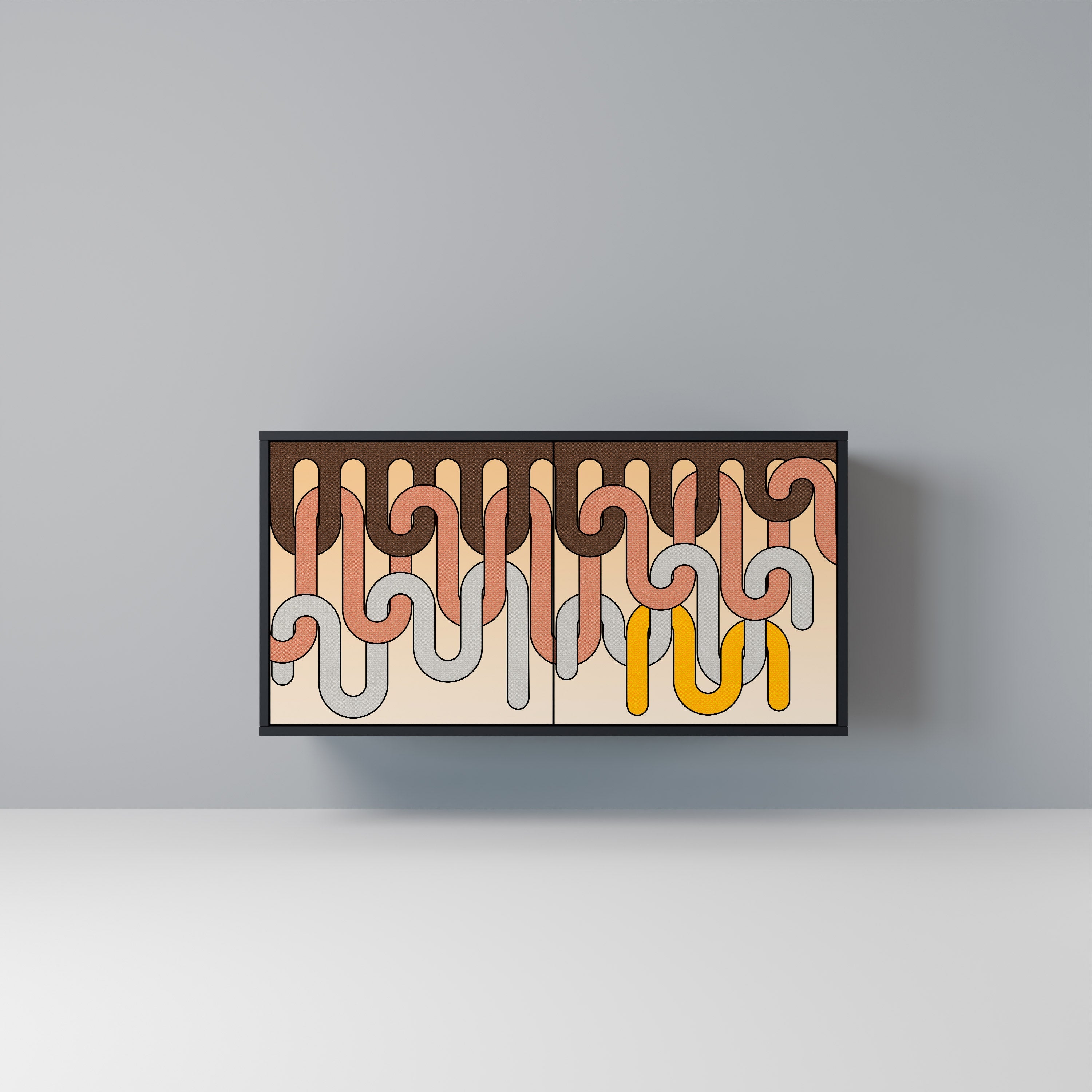 COLORFUL STRINGS Aparador de 2 Portas em Acabamento Preto