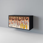 COLORFUL STRINGS Aparador de 2 Portas em Acabamento Preto