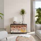 COLORFUL STRINGS Aparador de 2 Portas em Acabamento Preto